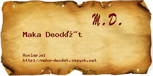 Maka Deodát névjegykártya
